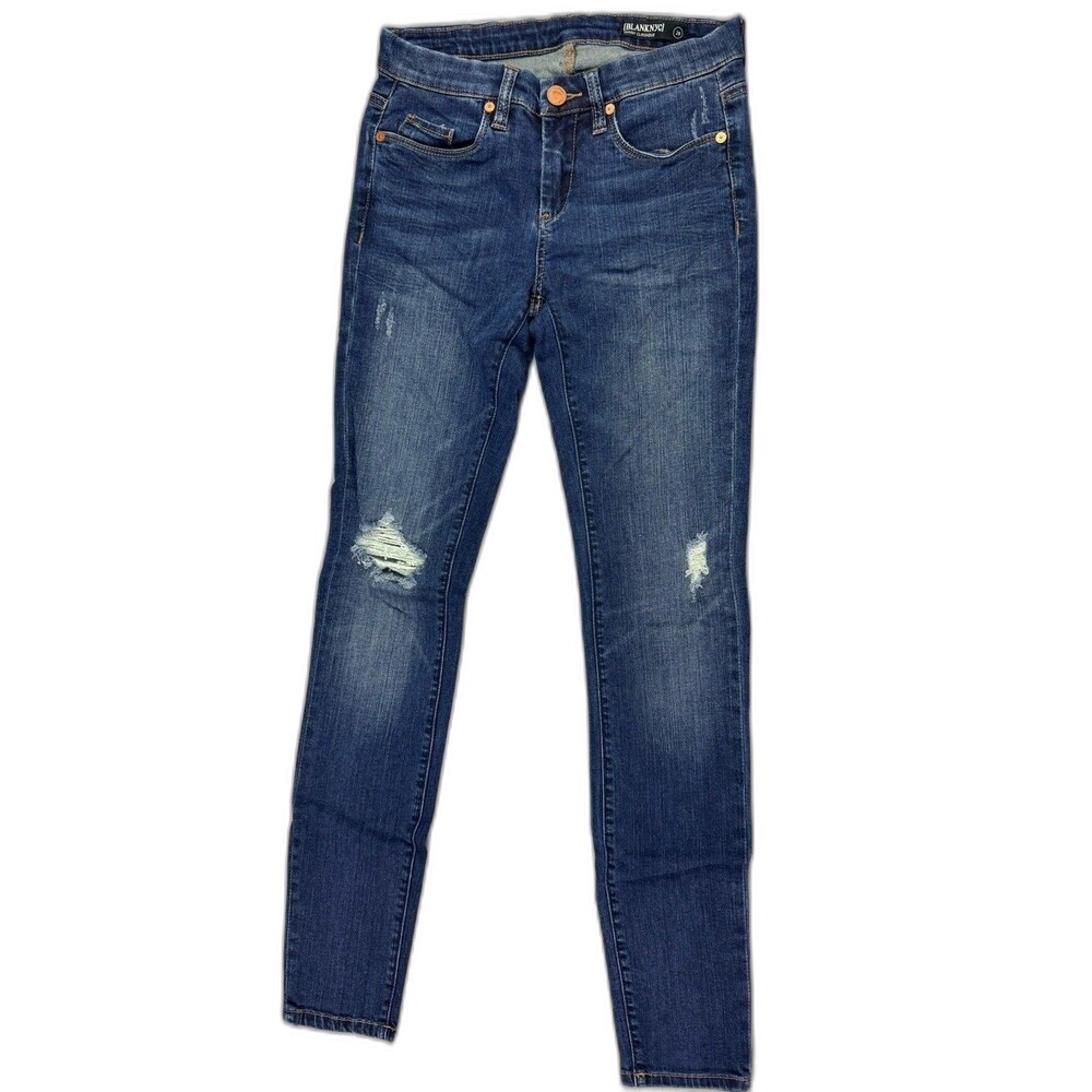 Blank NYC Size 26 Womens Jeans Skinny Distress Stretch Dark Wash Low Rise